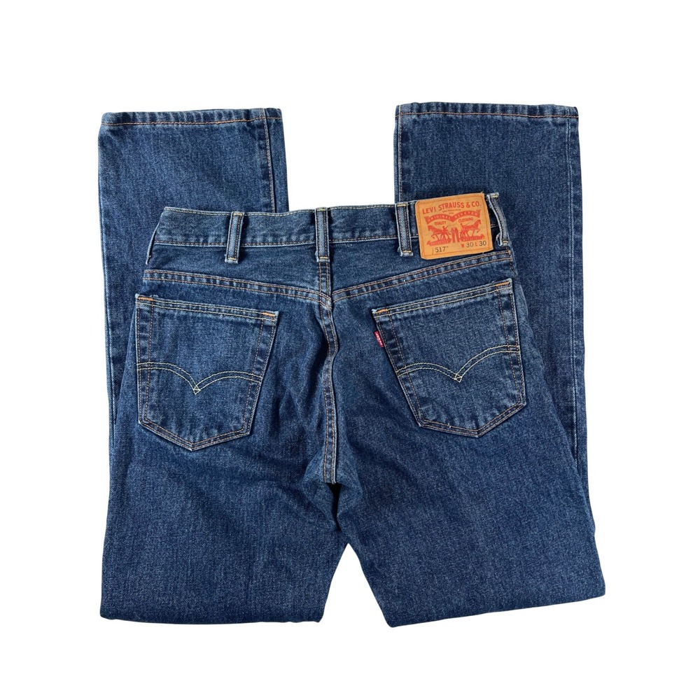 Levis 517 Bootcut Jeans Mens 30x30 (31x32) Dark Wash Blue Denim Western Cowboy